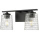 Saben 2 Light 15 inch Matte Black Vanity Light Wall Light